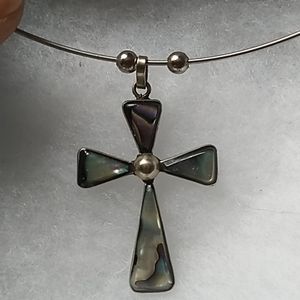 Iridescent Cross Necklace